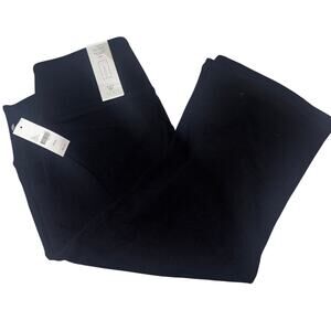 Livi Active Signature Stretch Yoga Capri Black NEW Cotton Spandex Wide Waistband